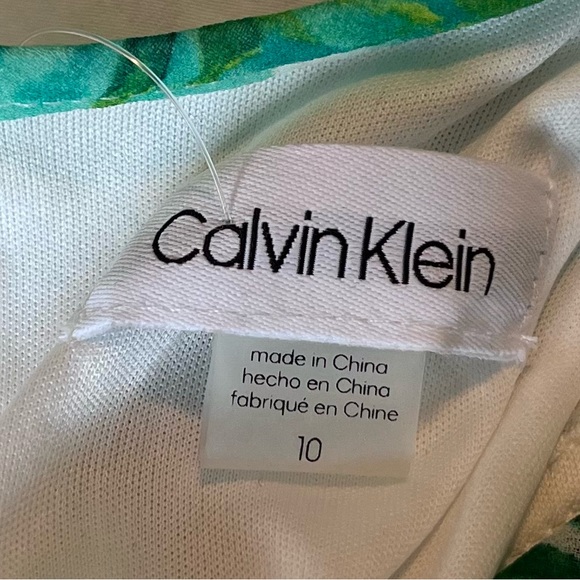 NWT Calvin Klein Green Floral Dress size 10 - Picture 6 of 7